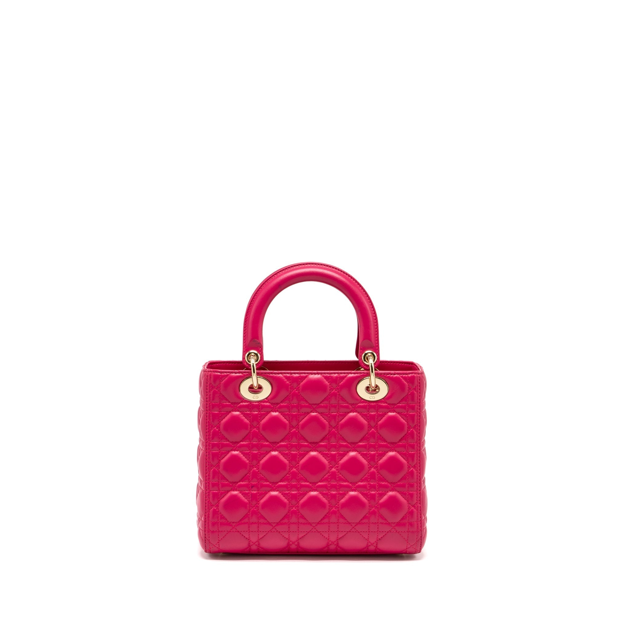 DIOR MEDIUM LADY DIOR LAMBSKIN PINK LGHW
