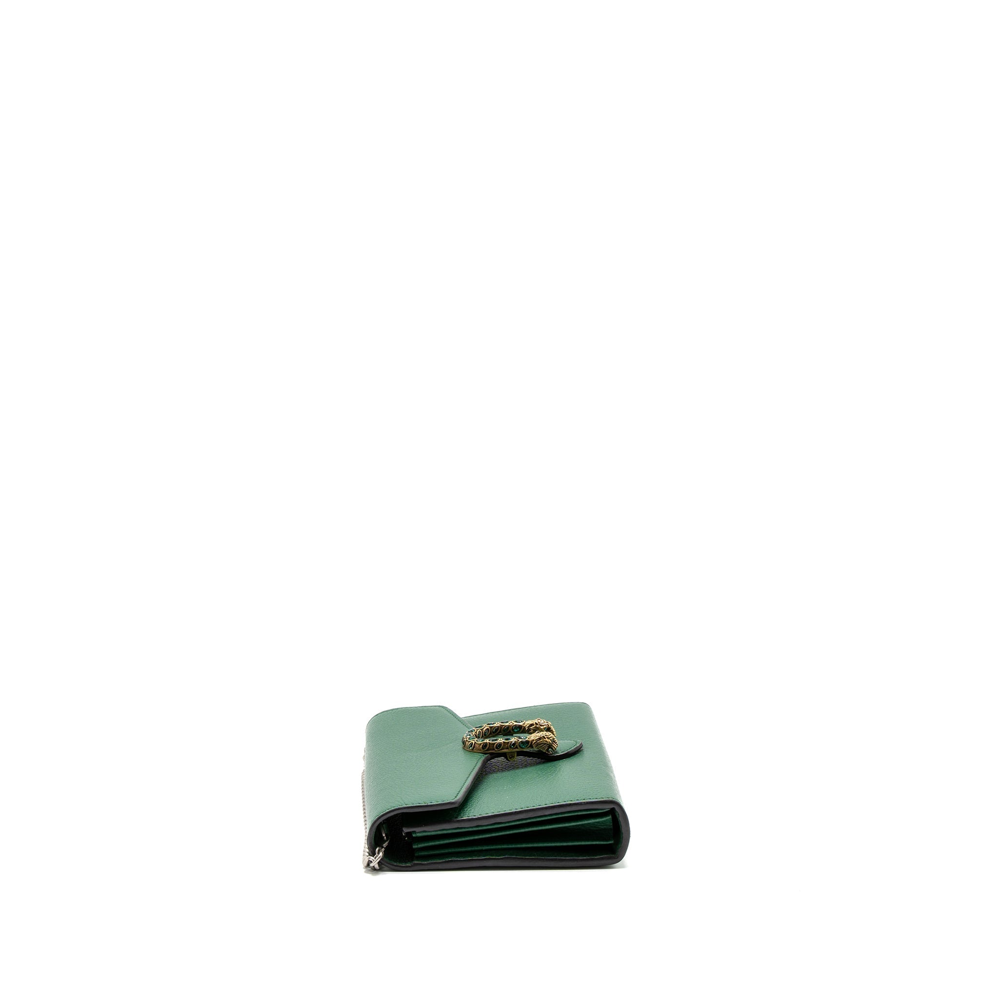 GUCCI DIONYSUS WALLET ON CHAIN CALFSKIN GREEN MULTICOLOUR HARDWARE