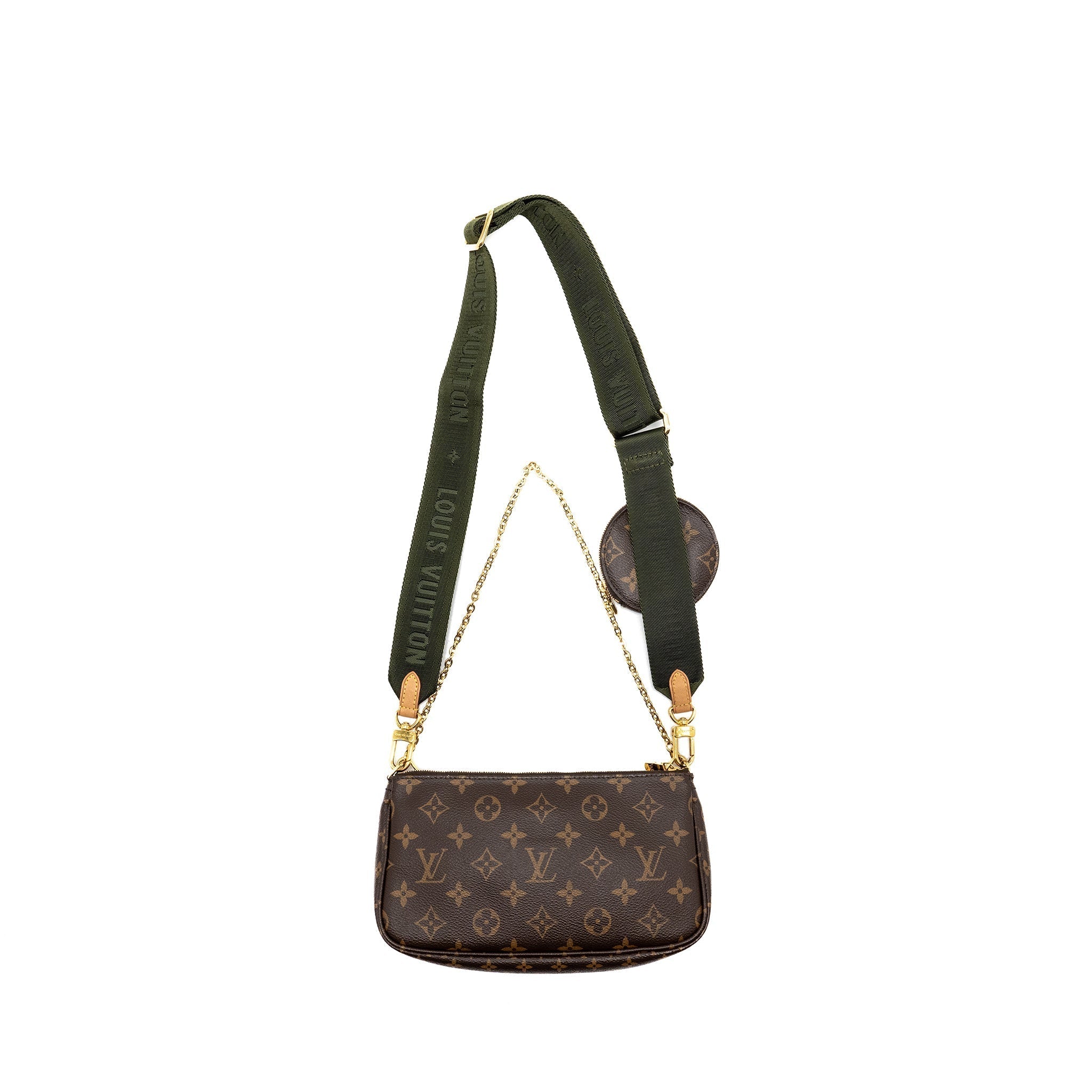 LOUIS VUITTON MULTI POCHETTE ACCESSORIES MONOGRAM CANVAS KHAKI GHW