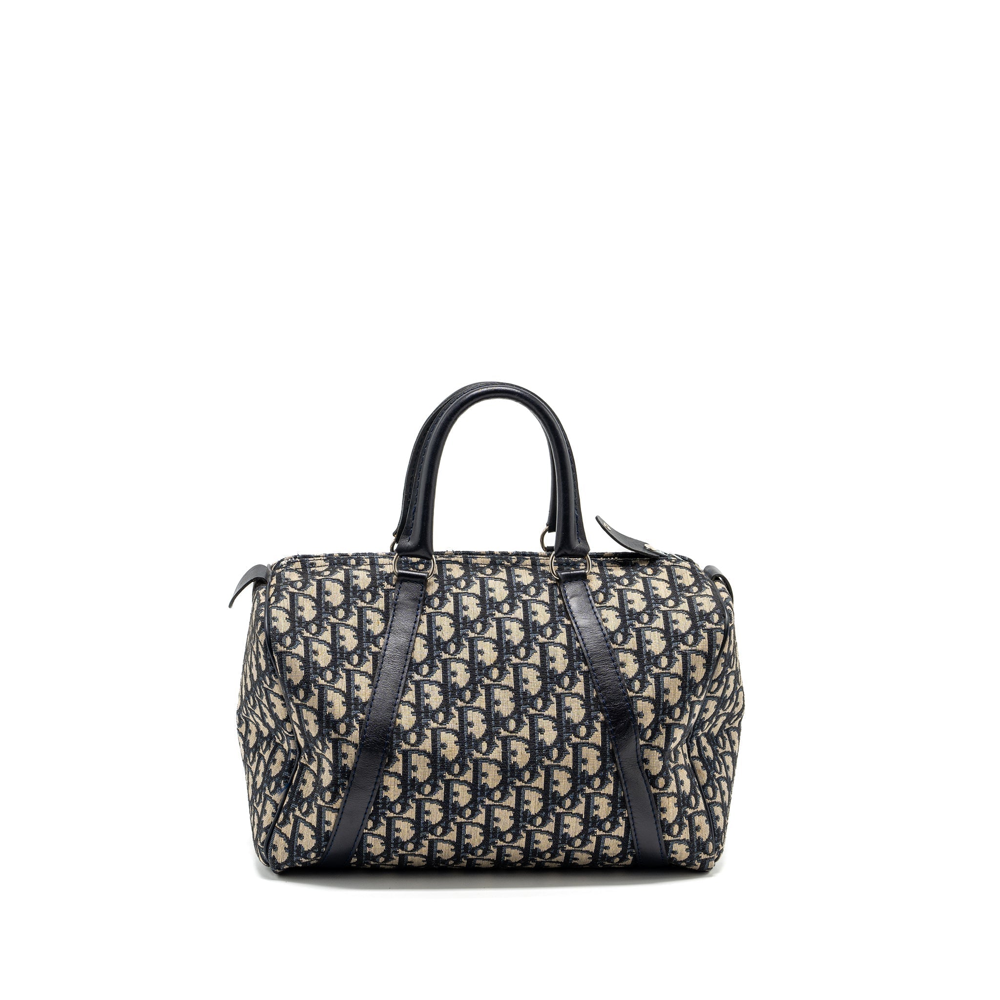 DIOR VINTAGE BOWLING BAG BLUE OBLIQUE CANVAS SHW