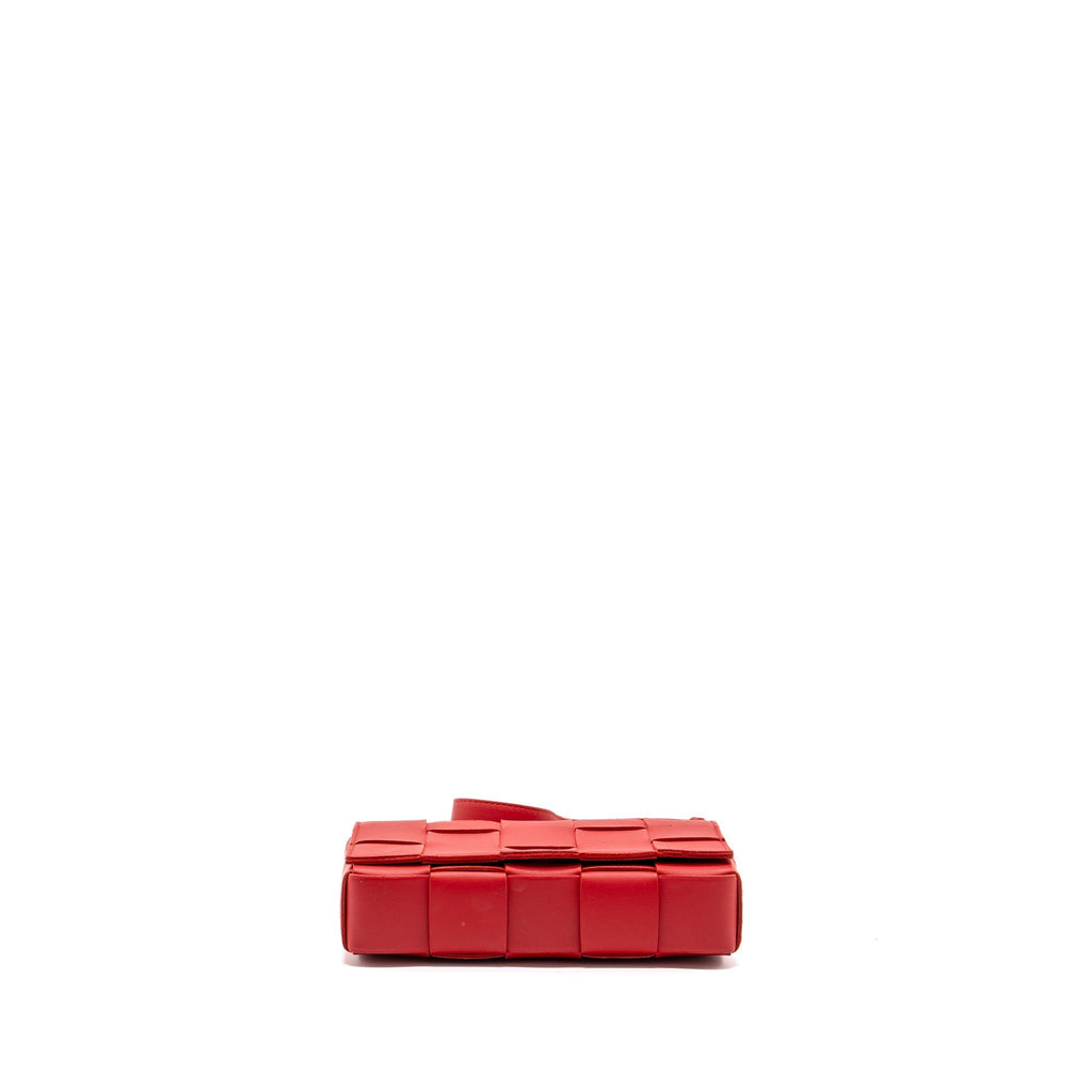 BOTTEGA VENETA CASSETTE BAG LAMBSKIN RED GHW