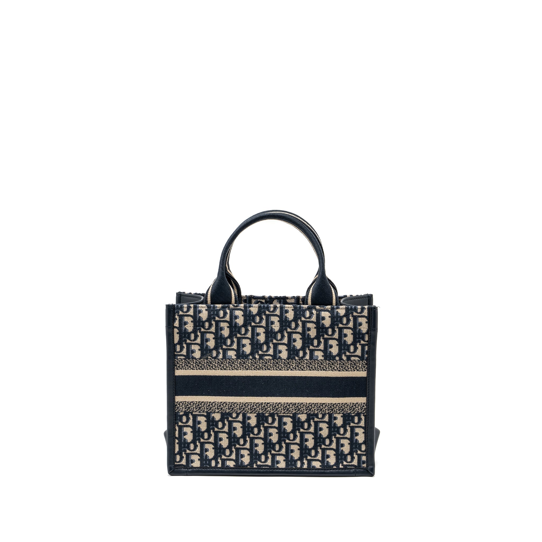 DIOR SMALL BOOK TOTE BLUE OBLIQUE EMBROIDERY/CALFSKIN GHW