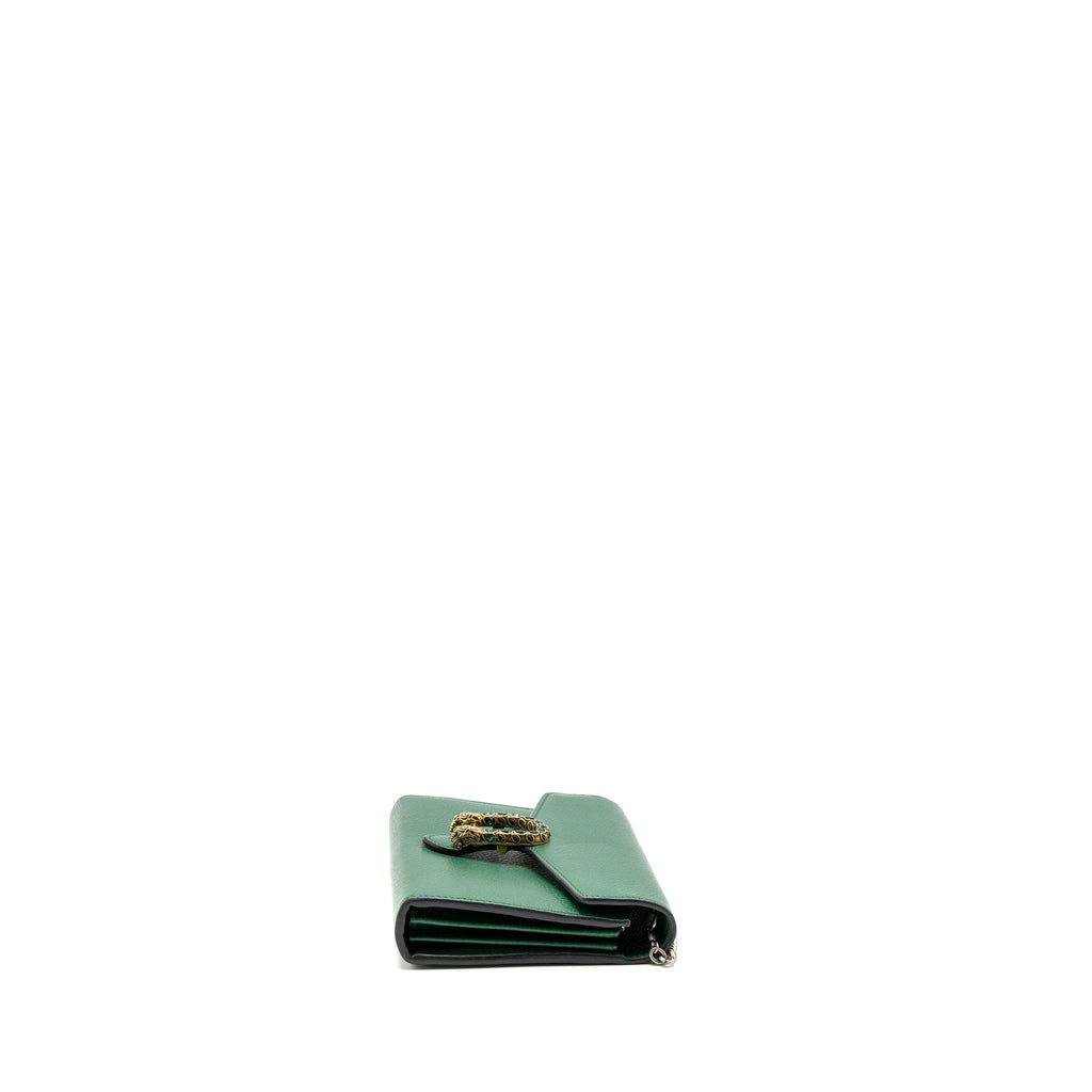 GUCCI DIONYSUS WALLET ON CHAIN CALFSKIN GREEN MULTICOLOUR HARDWARE