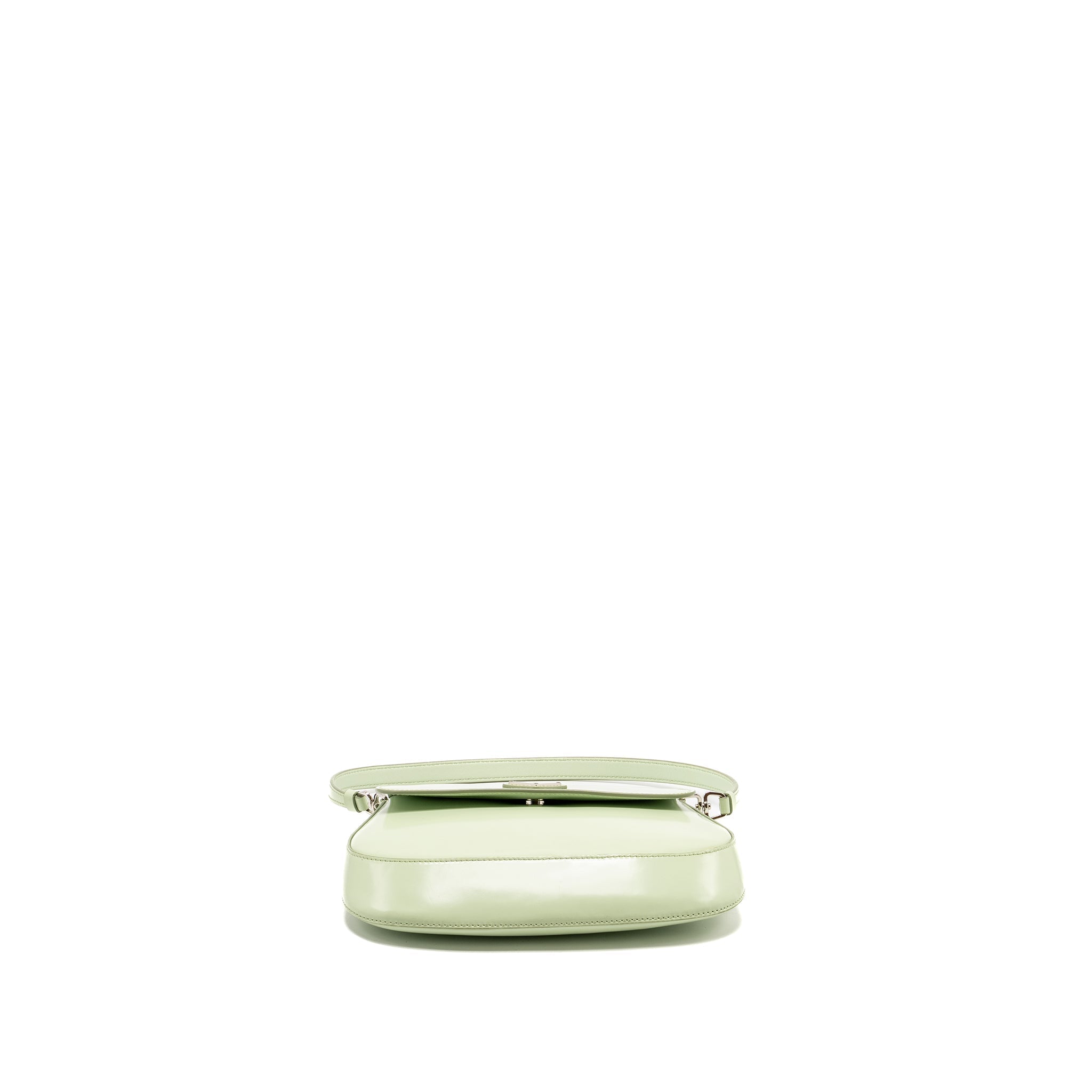 PRADA SMALL CLEO SHOULDER BAG BRUSHED LEATHER LIGHT GREEN SHW