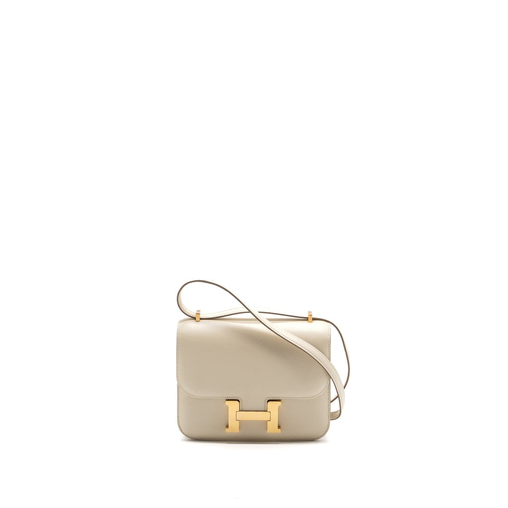 Hermes mini constance epsom craie GHW