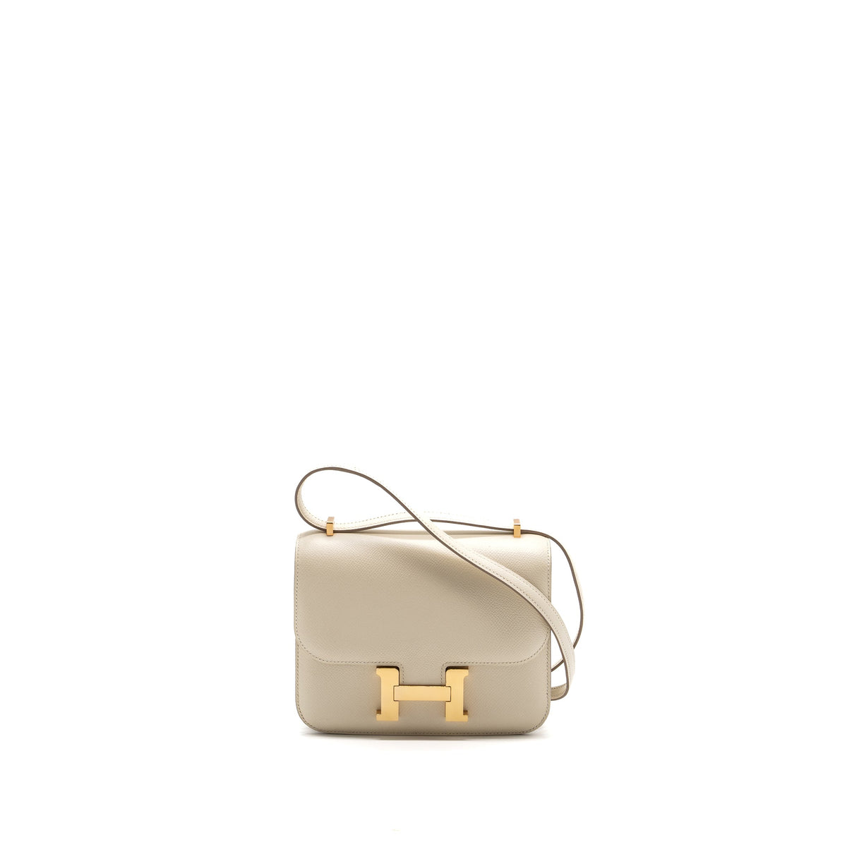 Hermes mini constance epsom craie GHW