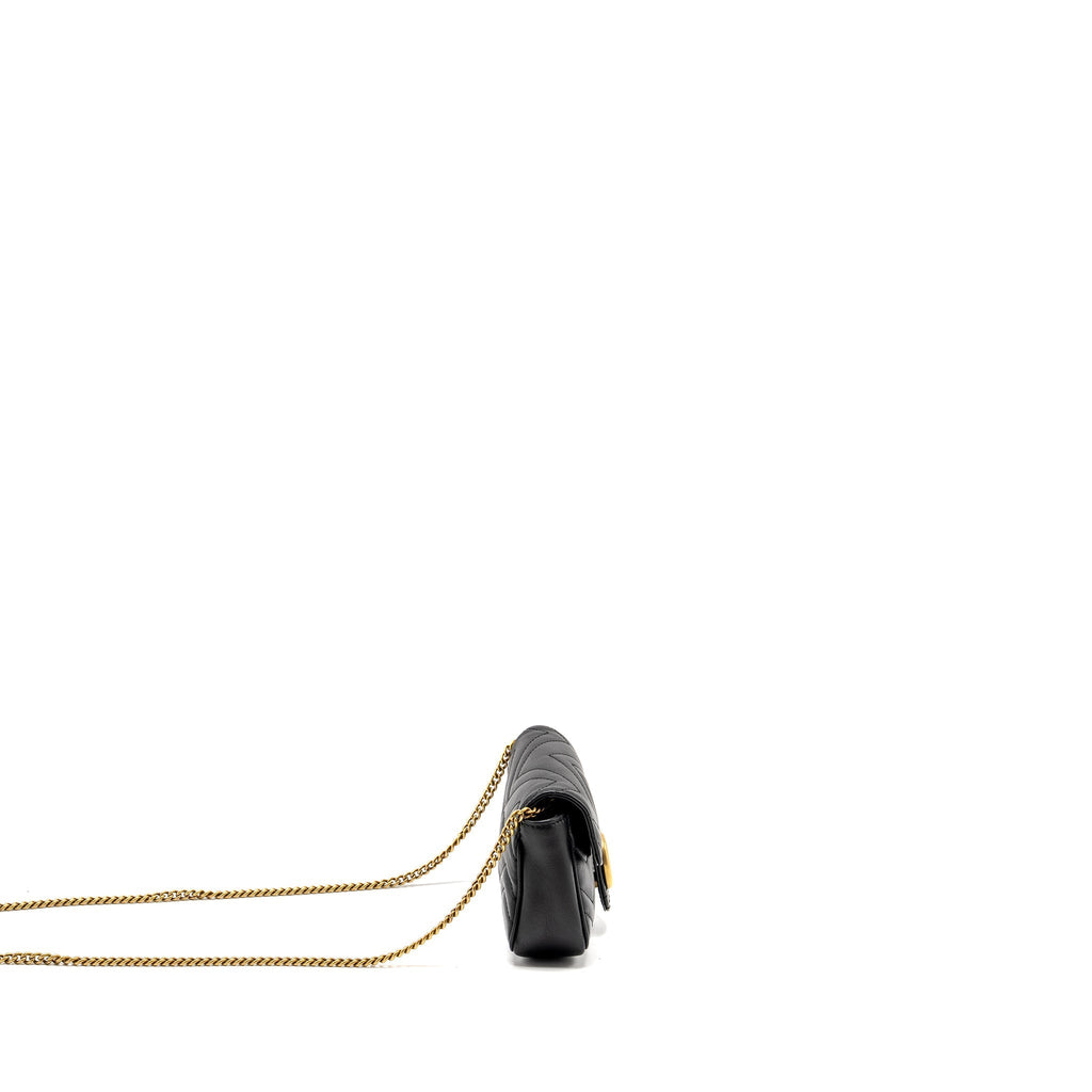 GUCCI SUPER MINI MARMONT CALFSKIN BLACK GHW