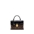 LOUIS VUITTON TOP HANDLE FLAP BAG MONOGRAM CANVAS / CALFSKIN BLACK GHW