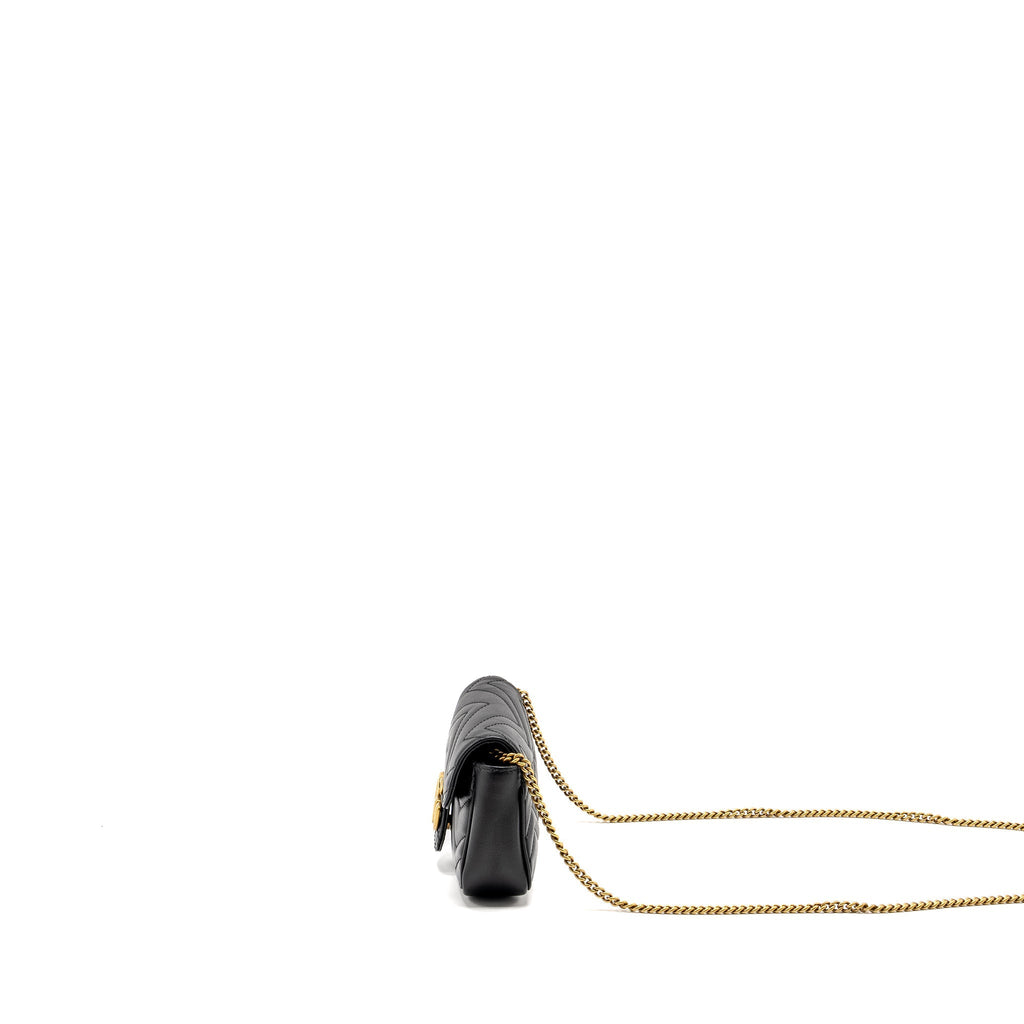 GUCCI SUPER MINI MARMONT CALFSKIN BLACK GHW