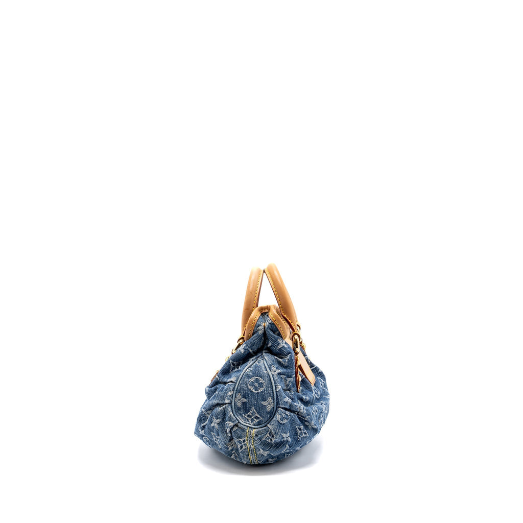 LOUIS VUITTON VINTAGE MINI HANDLE BAG DENIM BLUE GHW