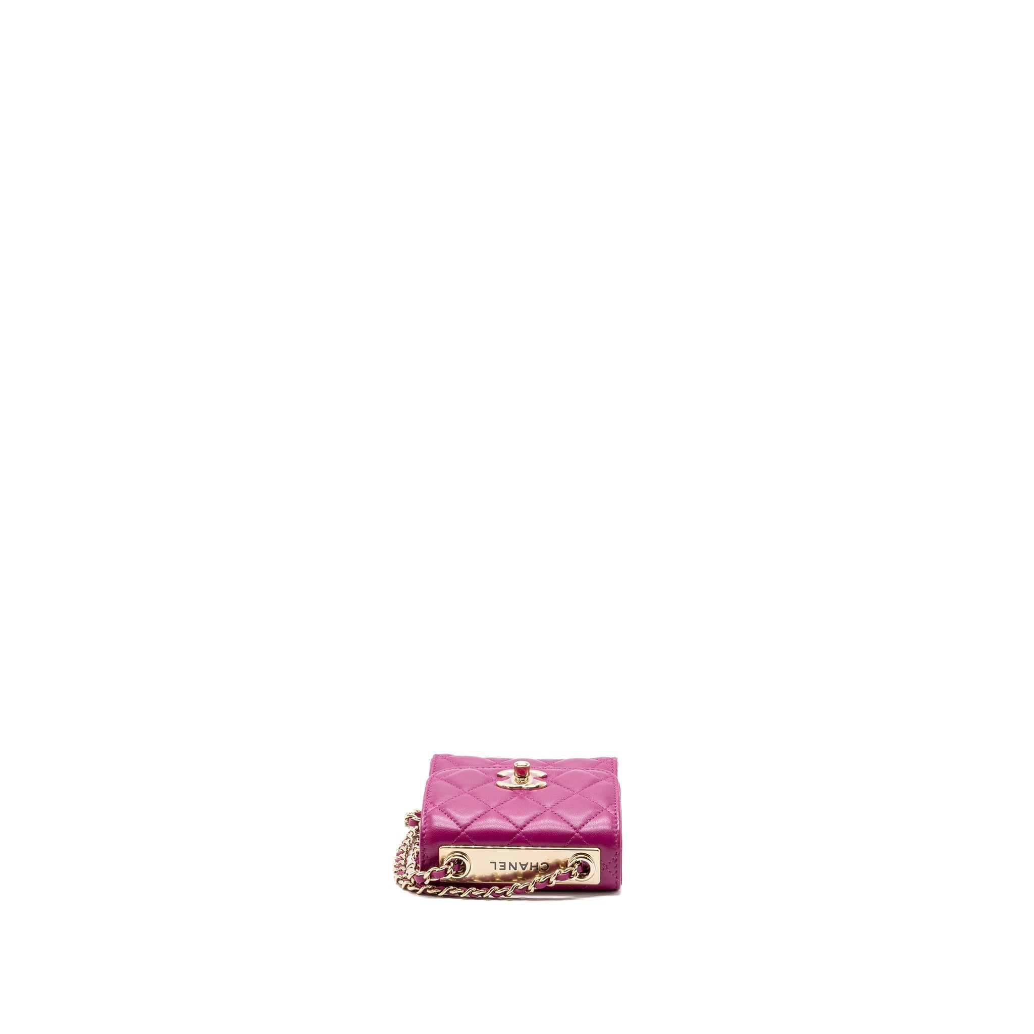 CHANEL MINI TRENDY CC CLUTCH LAMBSKIN PINK LGHW