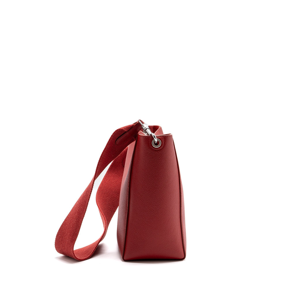 CELINE SANGLE SMALL BUCKET BAG GRAINED CALFSKIN RED SHW