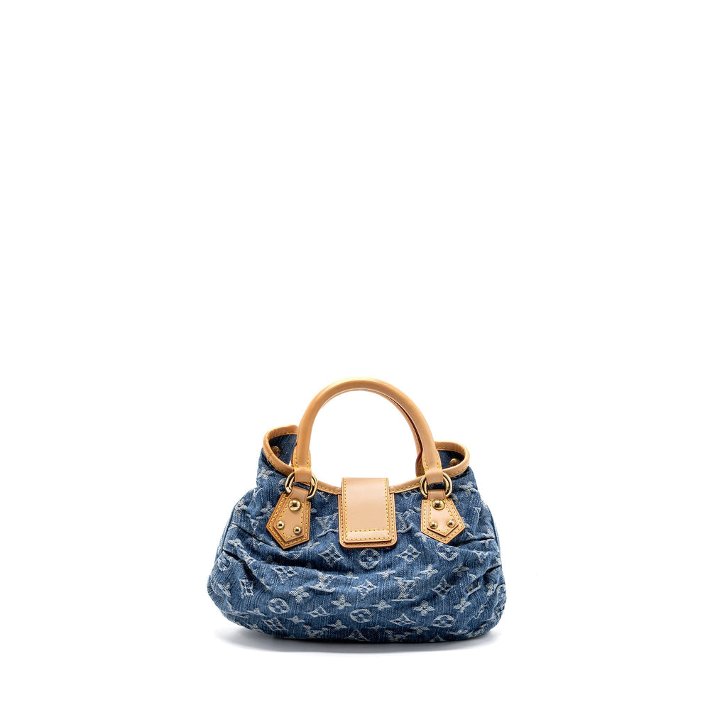 LOUIS VUITTON VINTAGE MINI HANDLE BAG DENIM BLUE GHW