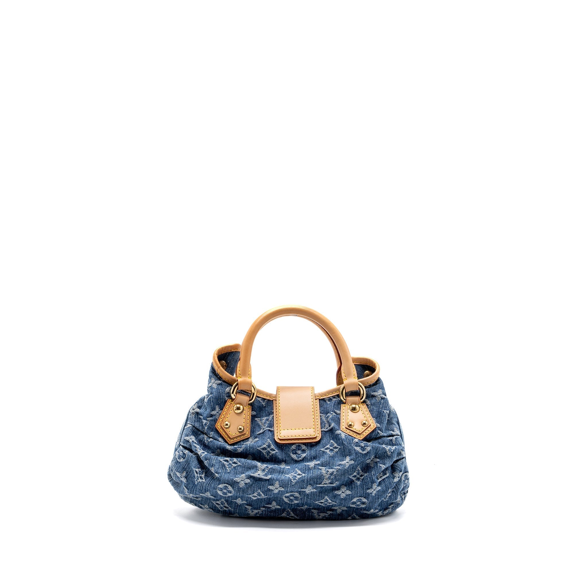 LOUIS VUITTON VINTAGE MINI HANDLE BAG DENIM BLUE GHW