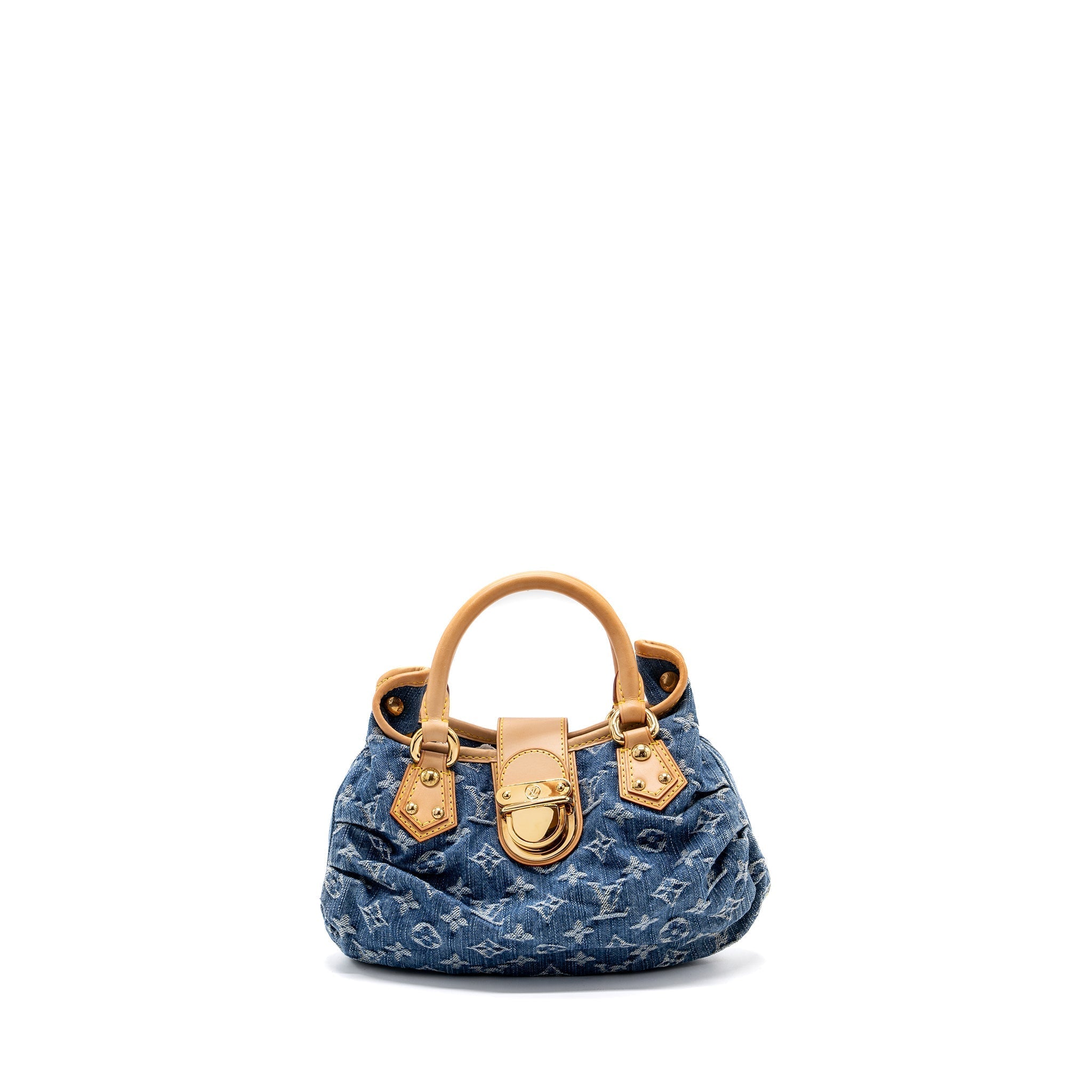 LOUIS VUITTON VINTAGE MINI HANDLE BAG DENIM BLUE GHW
