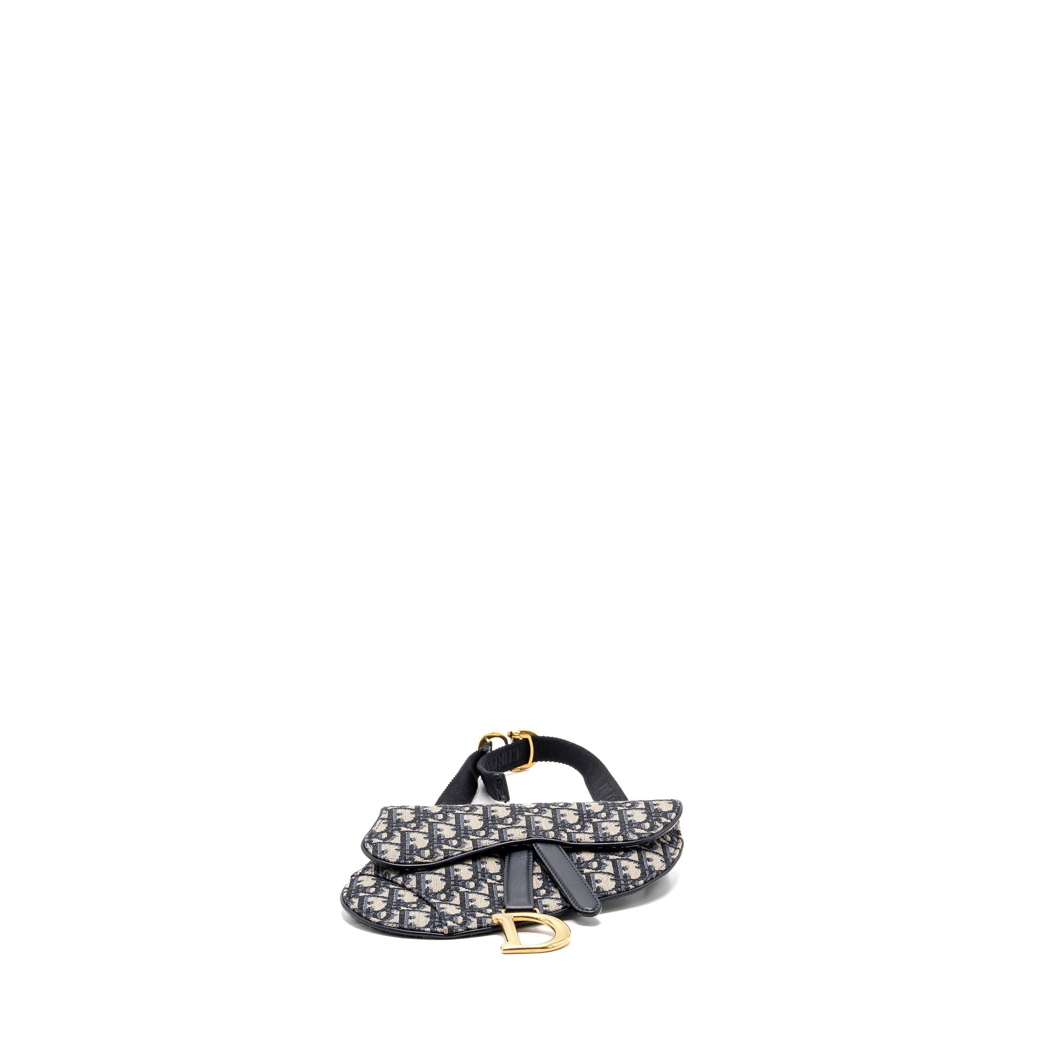 DIOR SADDLE BELT BAG BLUE DIOR OBLIQUE JACQUARD GHW