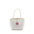 GOYARD MINI ANJOU TOTE BAG HEART GOYARDLINE CANVAS/LEATHER WHITE SHW