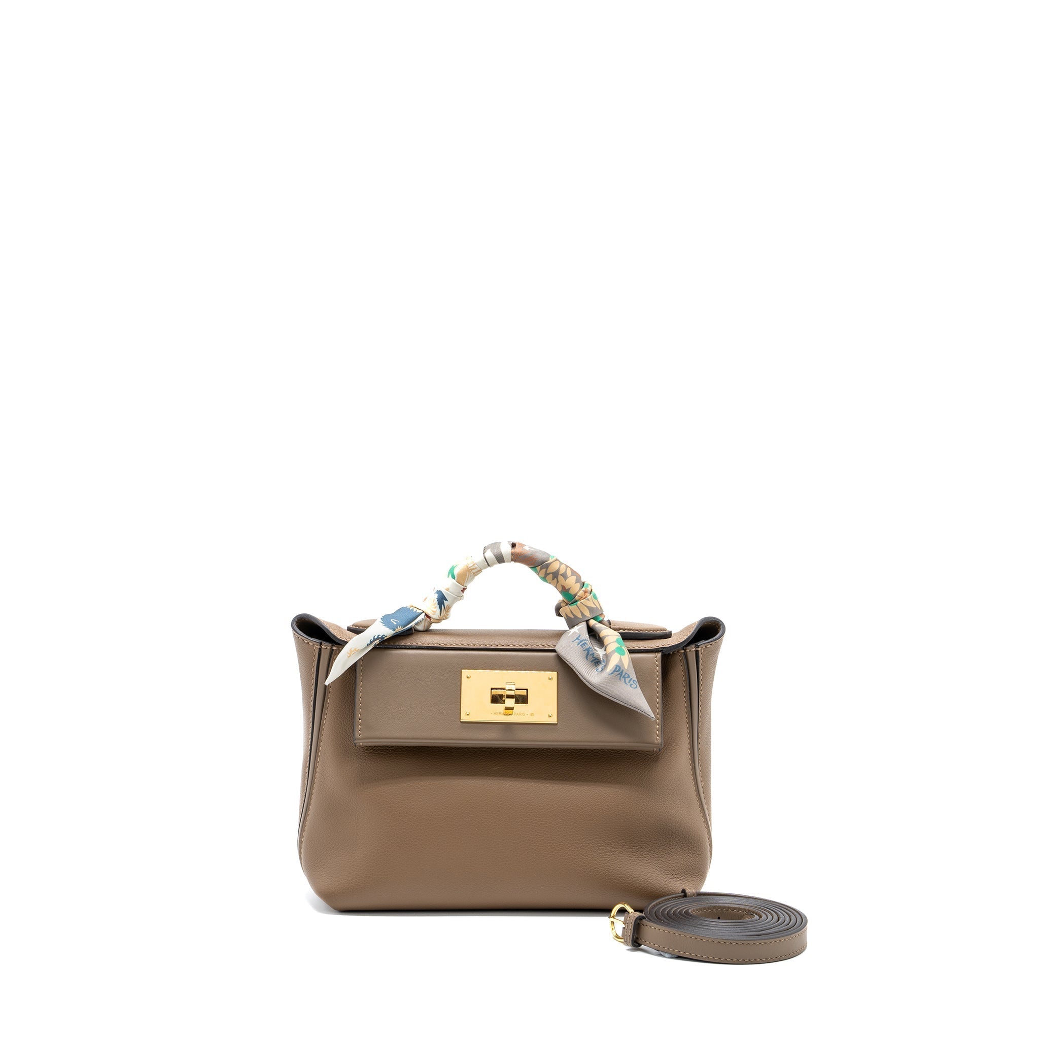 HERMES MINI 24/24 2424-21 EVERCOLOR/SWIFT D0 BEIGE DE WEIMAR GHW