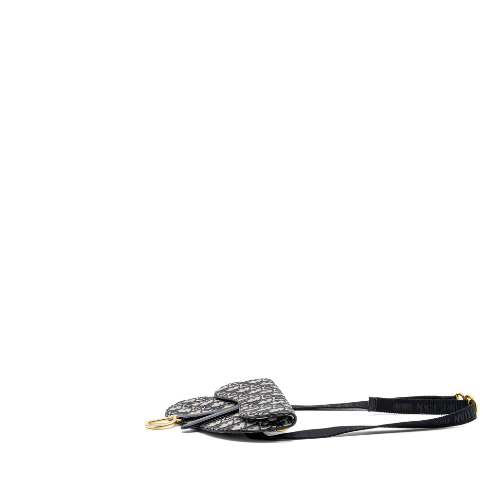 DIOR SADDLE BELT BAG BLUE DIOR OBLIQUE JACQUARD GHW
