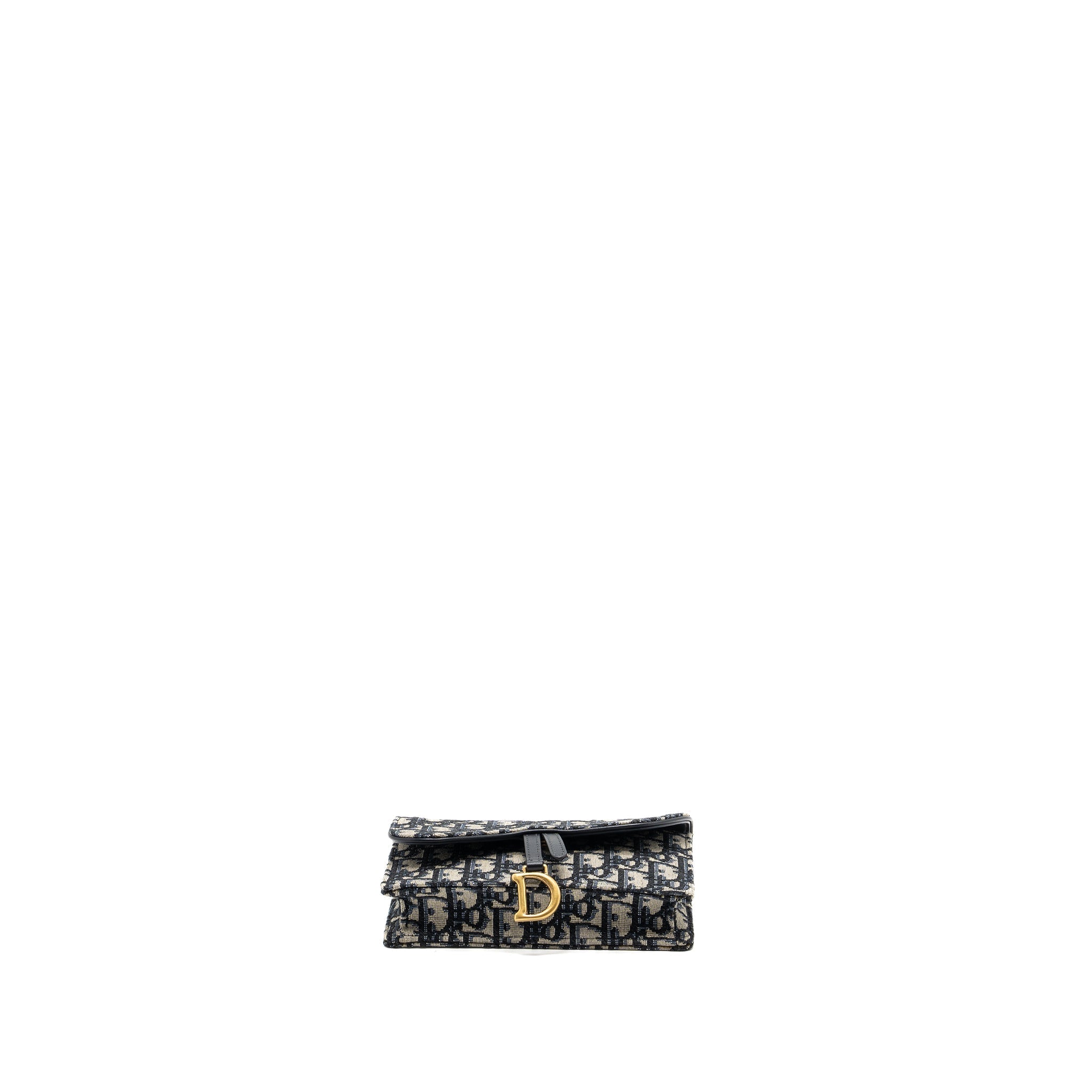 DIOR SADDLE BELT BAG BLUE OBLIQUE JACQUARD CANVAS GHW