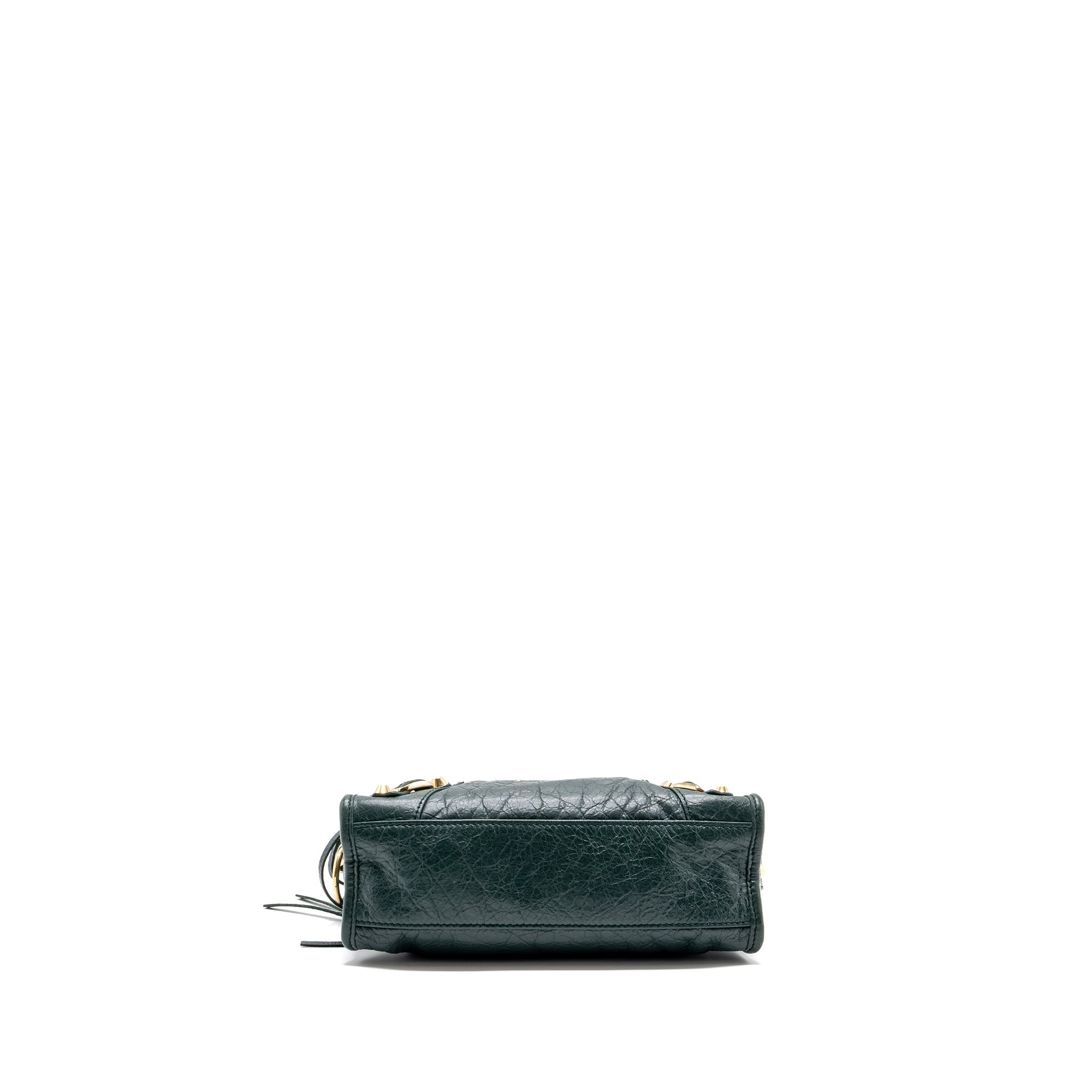 BALENCIAGA MINI CITY BAG DARK GREEN GHW