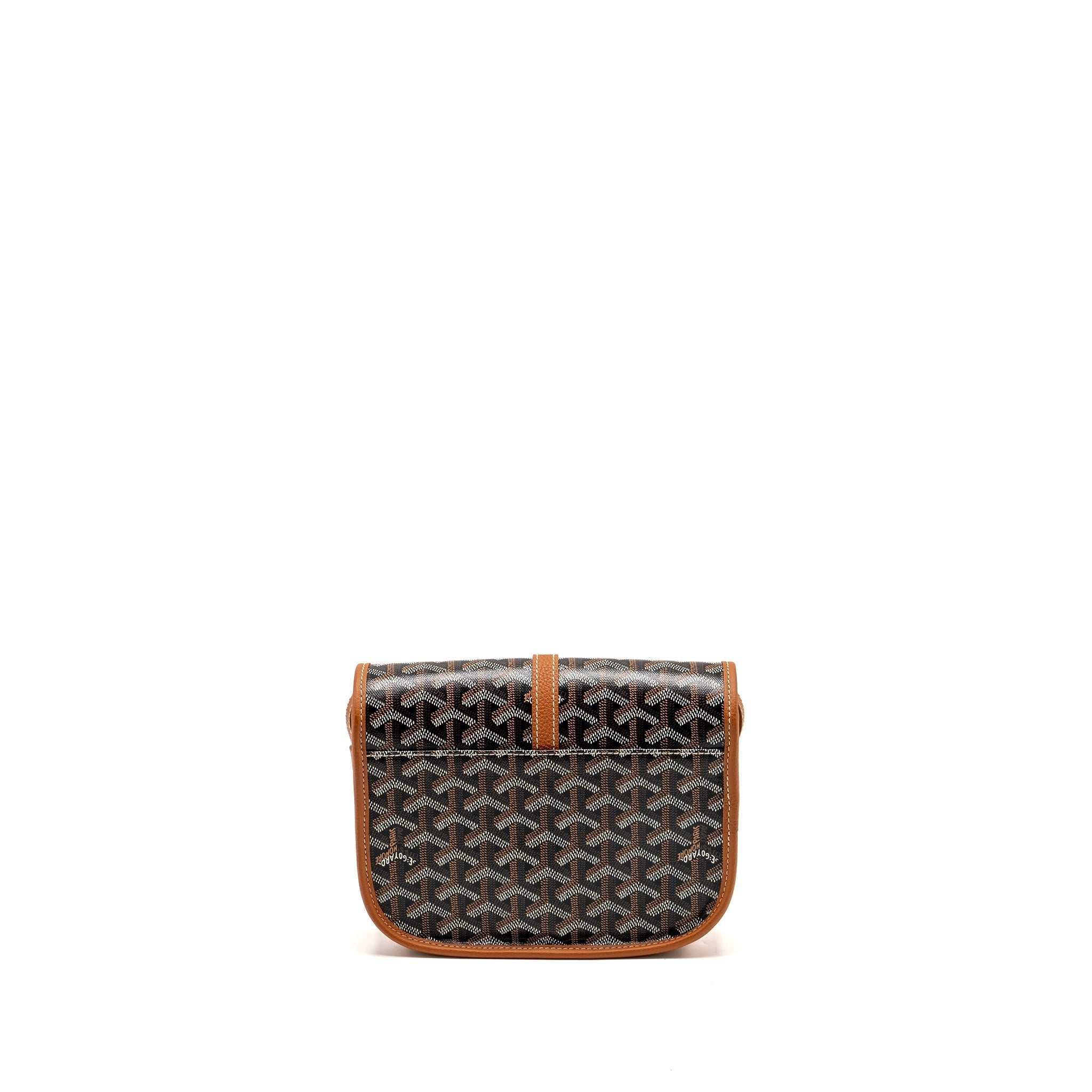GOYARD BELVEDERE PM MESSENGER BAG GOYARDLINE CANVAS BROWN SHW