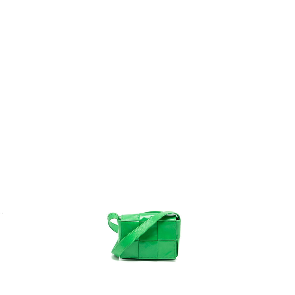 BOTTEGA VENETA INTRECCIO CASSETTE MINI BAG LAMBSKIN GREEN