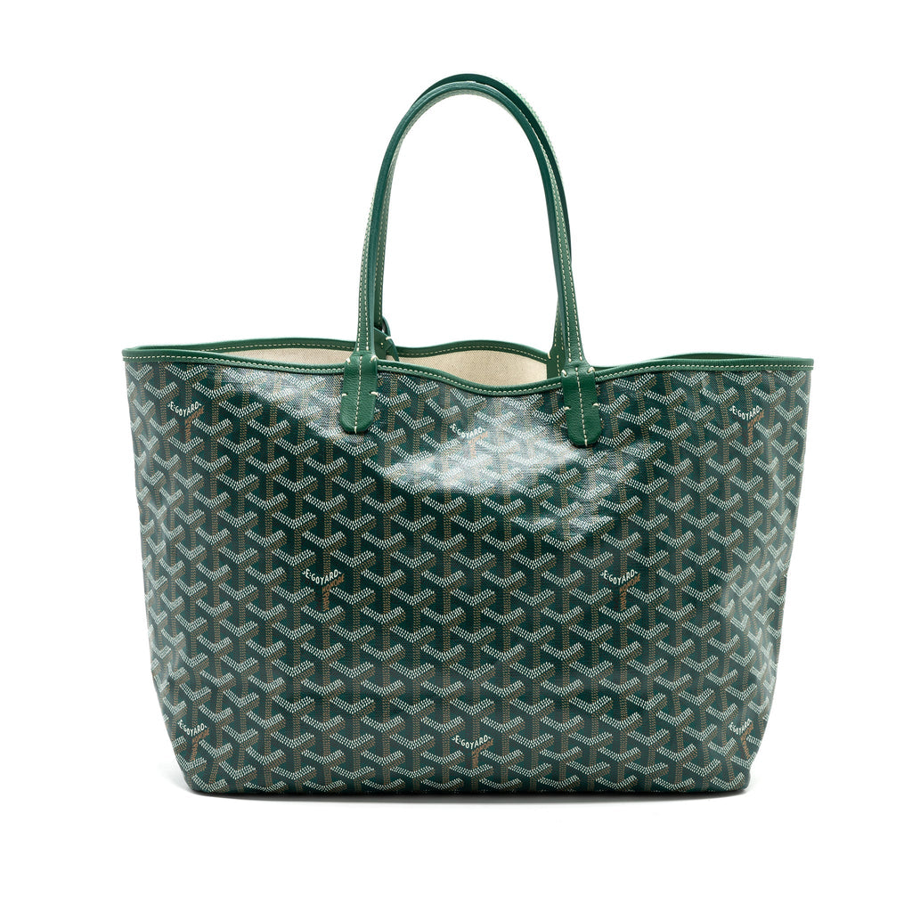 GOYARD SAINT LOUIS PM TOTE BAG GOYARDINE CANVAS GREEN SHW