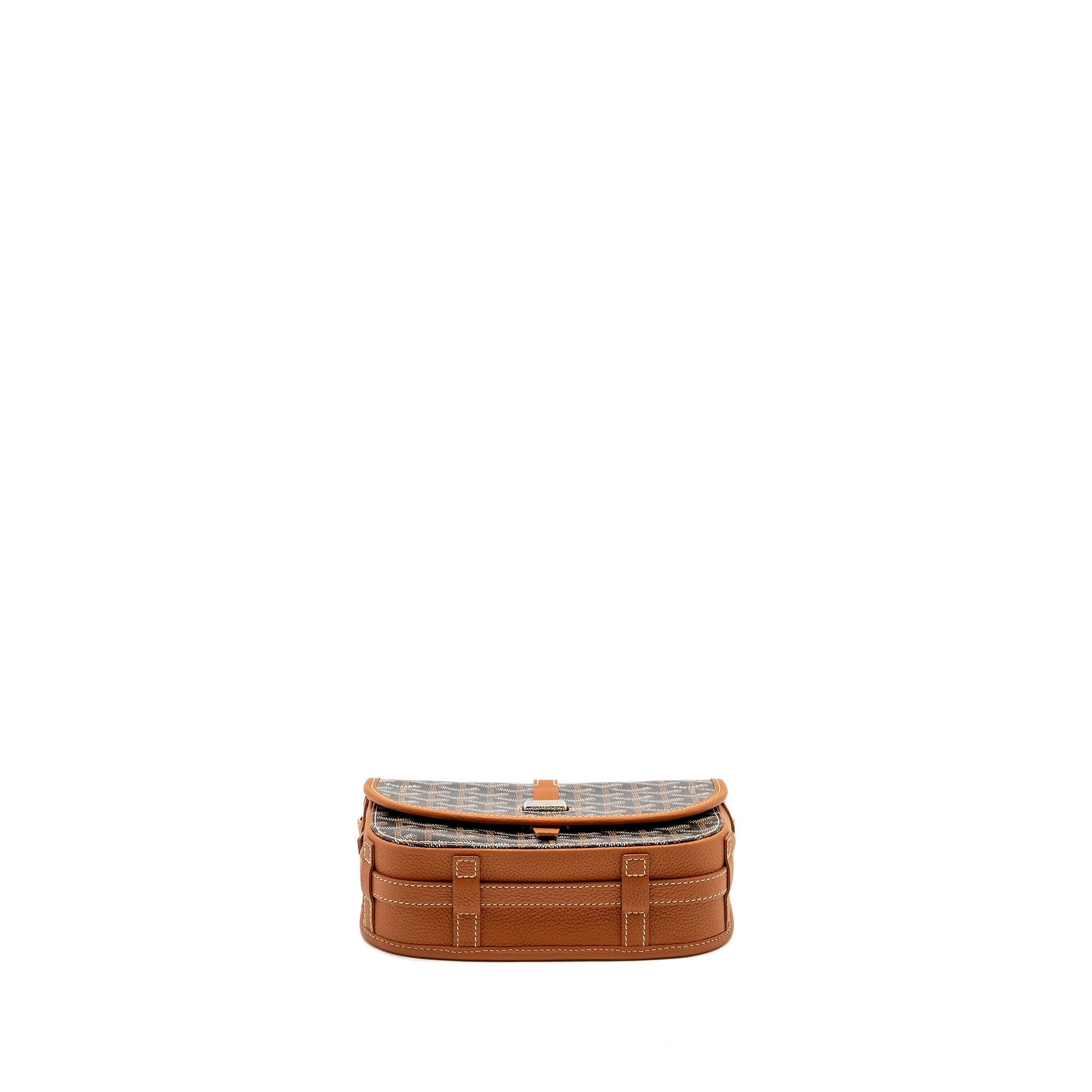 GOYARD BELVEDERE PM MESSENGER BAG GOYARDLINE CANVAS BROWN SHW