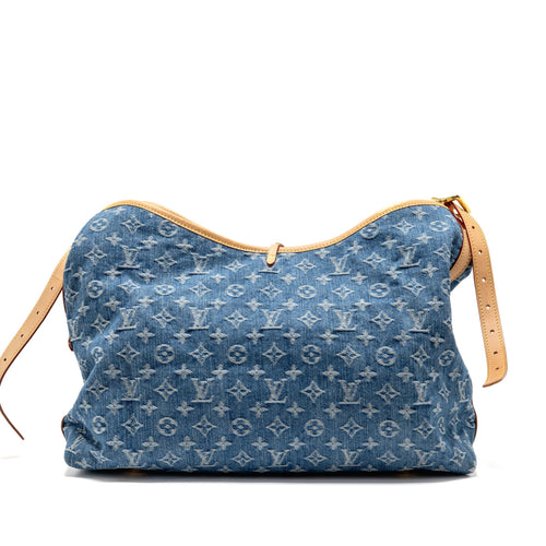 LOUIS VUITTON CARRYALL MM MONOGRAM DENIM BLUE GHW