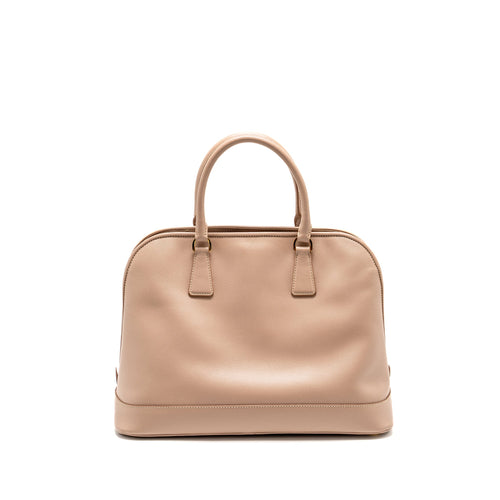 PRADA SAFFIANO VERNICE PROMENADE DOME TOTE LEATHER BEIGE GHW