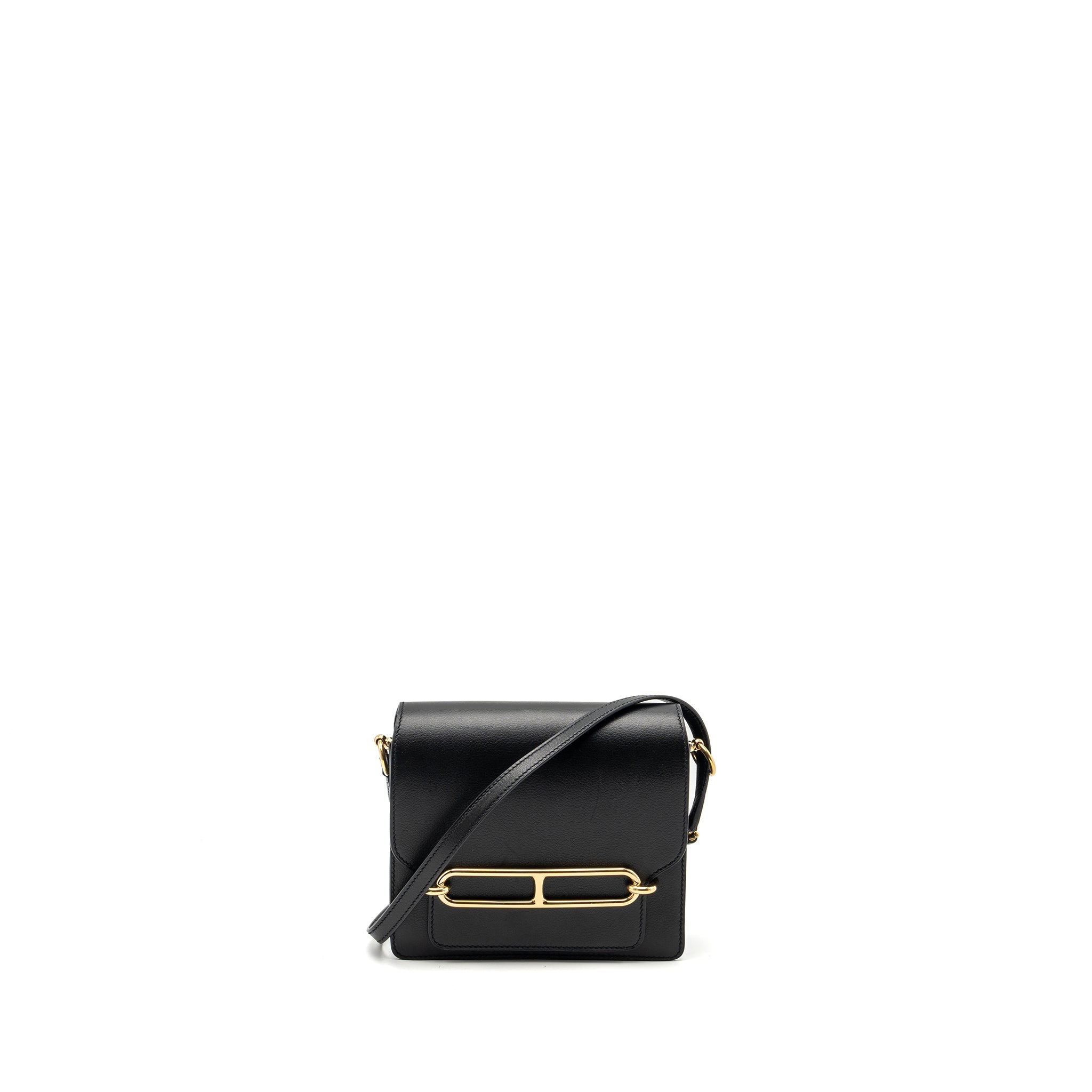 HERMES MINI ROULIS EVERGRAINE BLACK LGHW