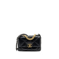 CHANEL SMALL 19 BAG LAMBSKIN BLACK MULTICOLOUR HARDWARE (MICROCHIP)