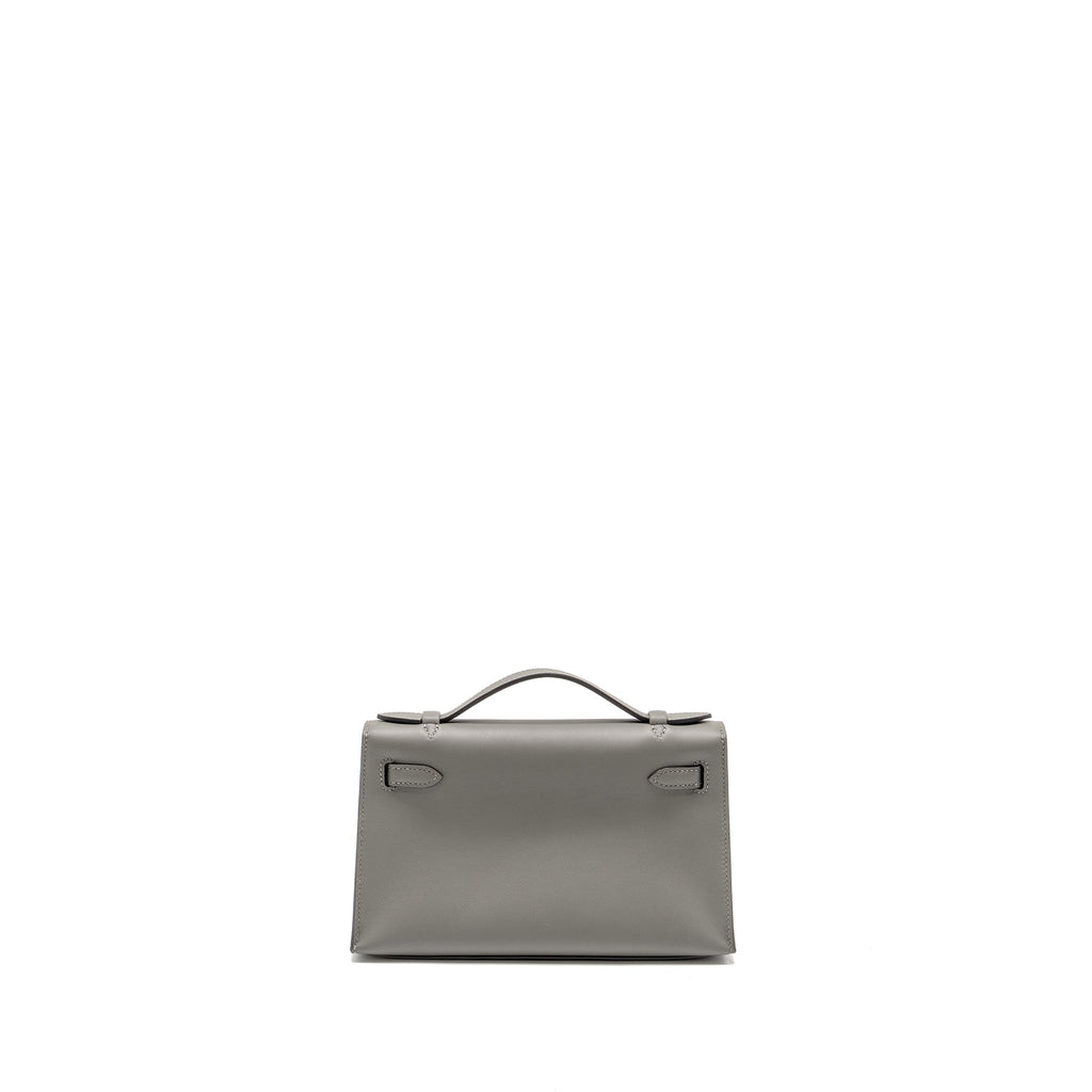 HERMES KELLY POCHETTE SWIFT GRIS MEYER GHW