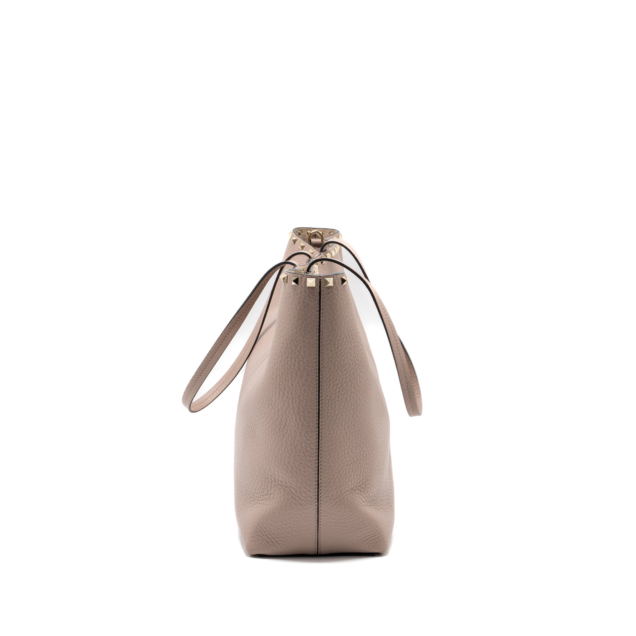 VALENTINO LARGE ROCKSTUD TOTE CALFSKIN PALE PINK LGHW