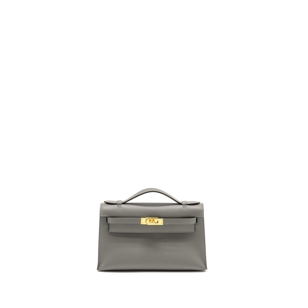 HERMES KELLY POCHETTE SWIFT GRIS MEYER GHW