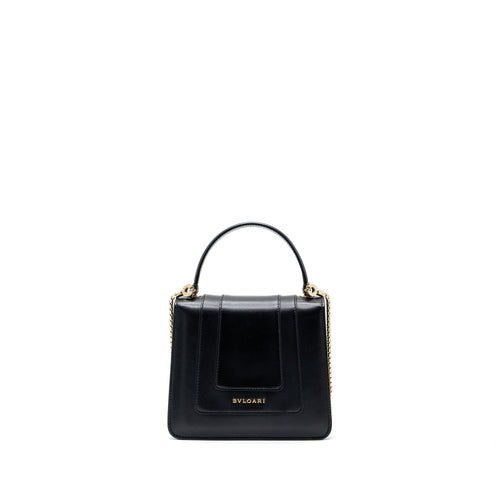 BVLGARI SERPENTI FOREVER TOP HANDLE CROSSBODY BAG LEATHER BLACK LGHW