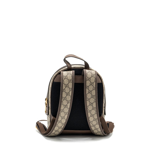 GUCCI OPHIDIA GG SMALL BACKPACK GG SUPREME CANVAS BROWN GHW