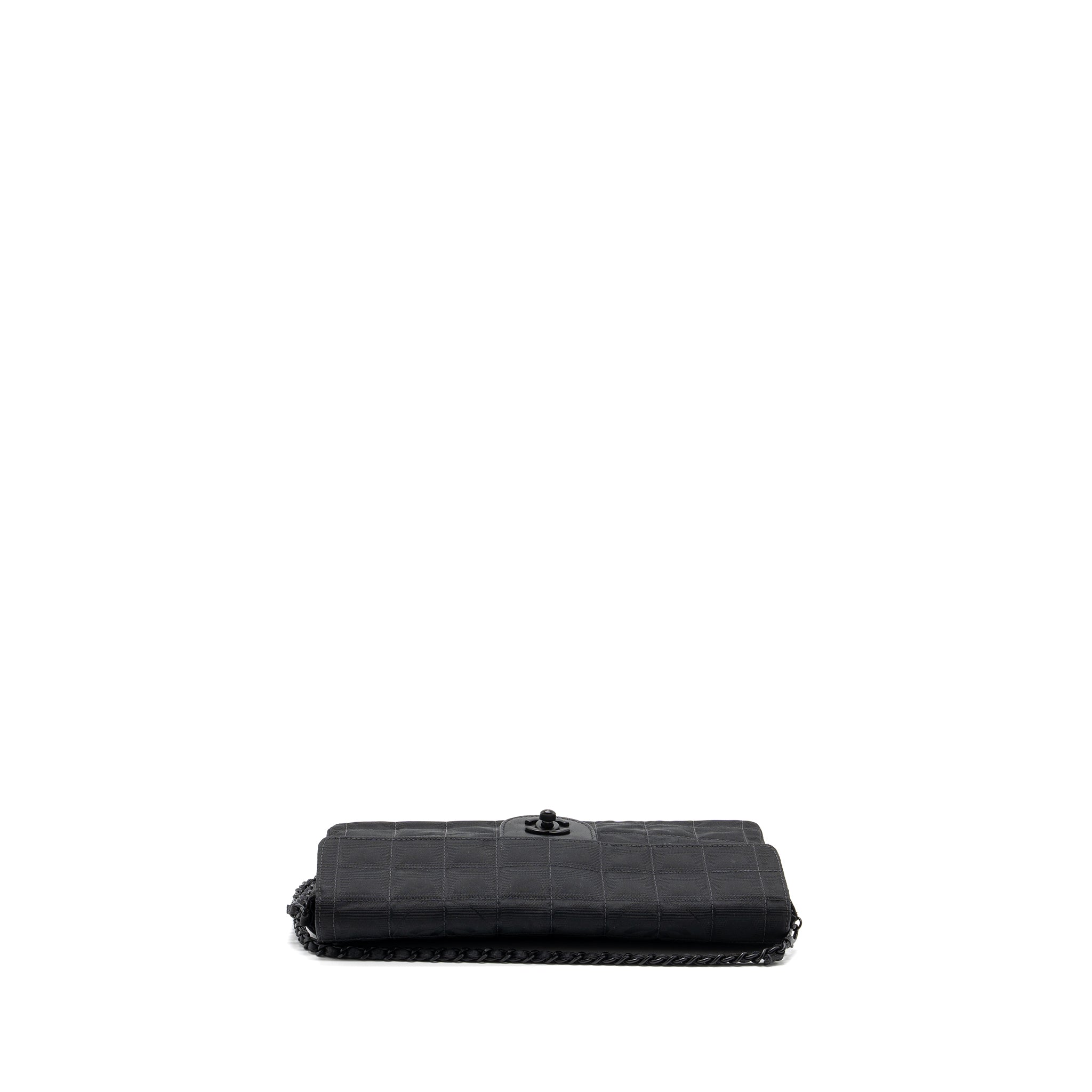 CHANEL VINTAGE FLAP BAG FABRIC BLACK WITH BLACK HARDWARE