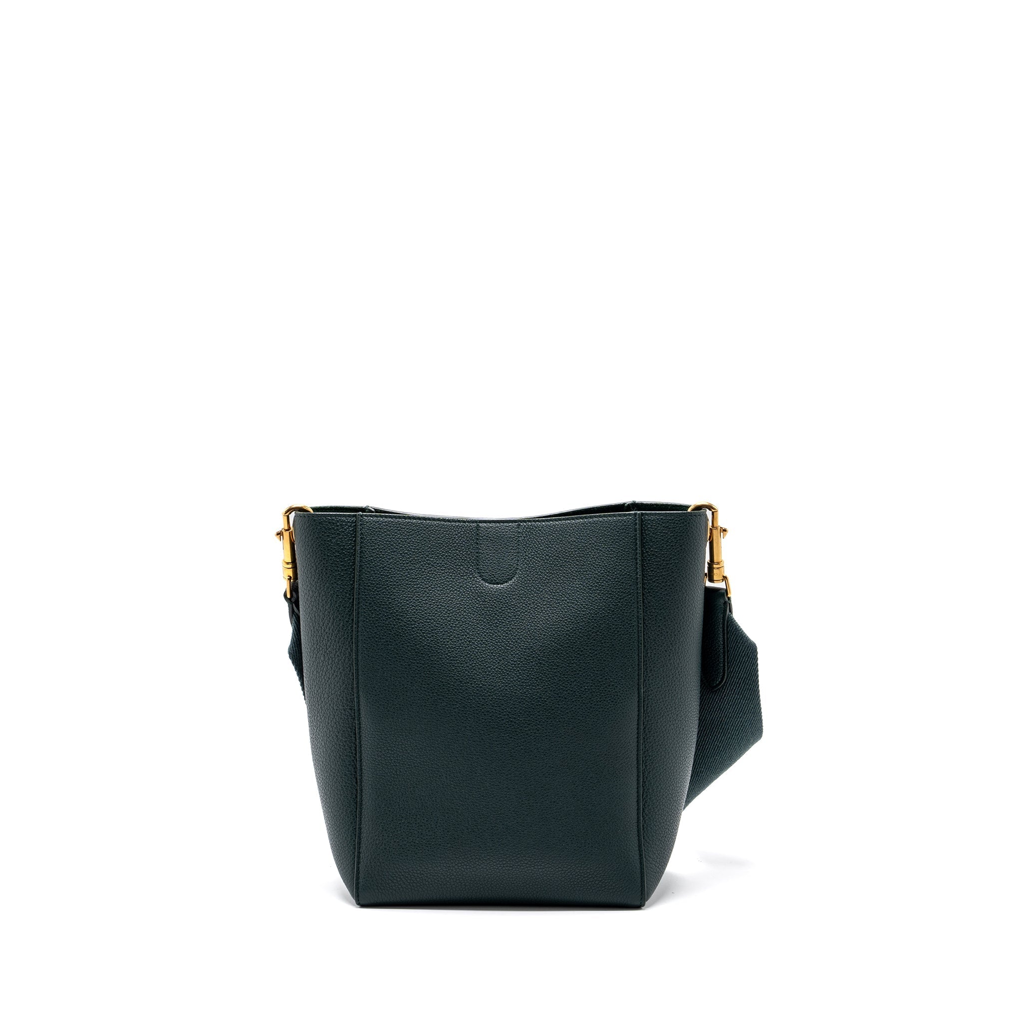 CELINE SMALL SANGLE BUCKET BAG CALFSKIN DARK GREEN GHW