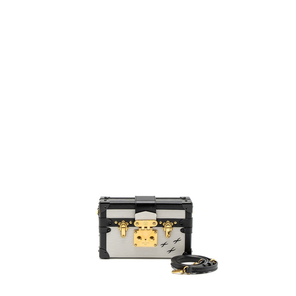 LOUIS VUITTON PETIT MALLE EPI WHITE/BLACK GHW