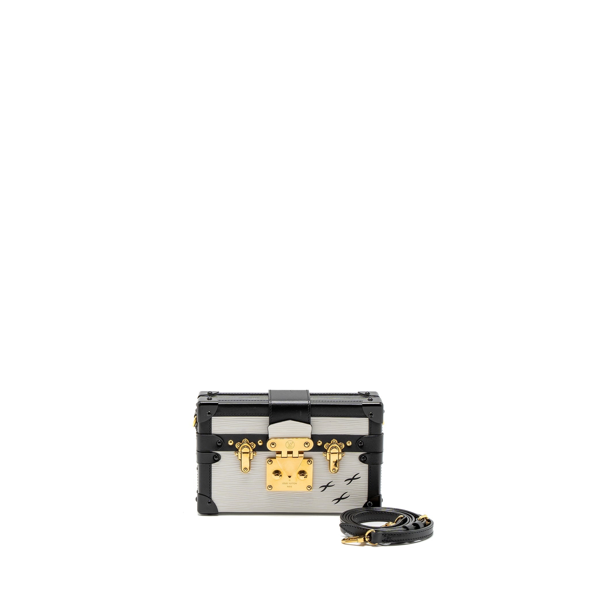 LOUIS VUITTON PETIT MALLE EPI WHITE/BLACK GHW