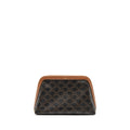 CELINE LARGE COSMETIC POUCH TRIOMPHE CANVAS/CALFSKIN TAN GHW