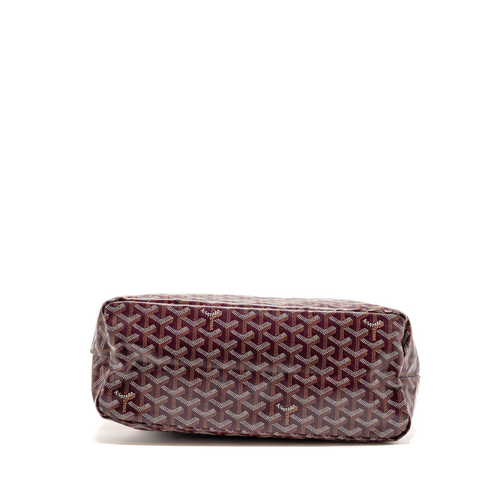 GOYARD BOHEME HOBO PM BAG GOYARDINE CANVAS/CALFSKIN BURGUNDY SHW