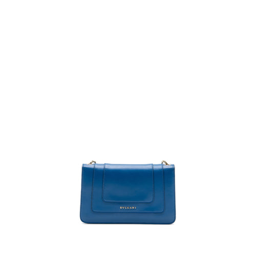 BVLGARI SERPENTI FOREVER FLAP CHAIN BAG CALFSKIN BLUE LGHW