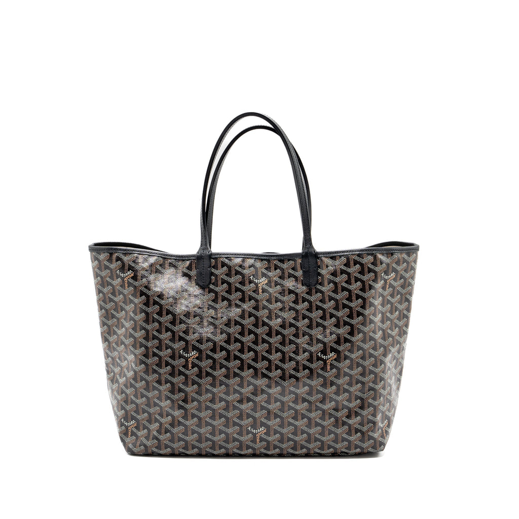 GOYARD SAINT LOUIS PM TOTE BAG GOYARDLINE CANVAS / LEATHER BLACK SHW
