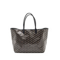 GOYARD SAINT LOUIS PM TOTE BAG GOYARDLINE CANVAS / LEATHER BLACK SHW