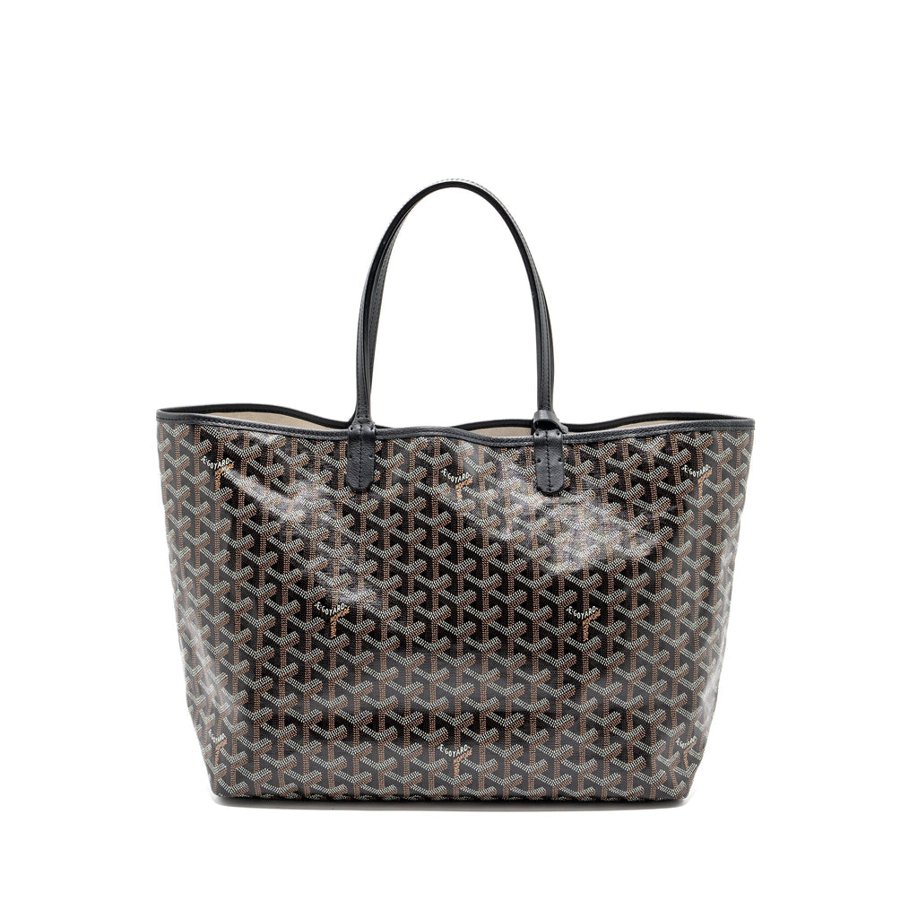 GOYARD SAINT LOUIS PM TOTE BAG GOYARDLINE CANVAS / LEATHER BLACK SHW