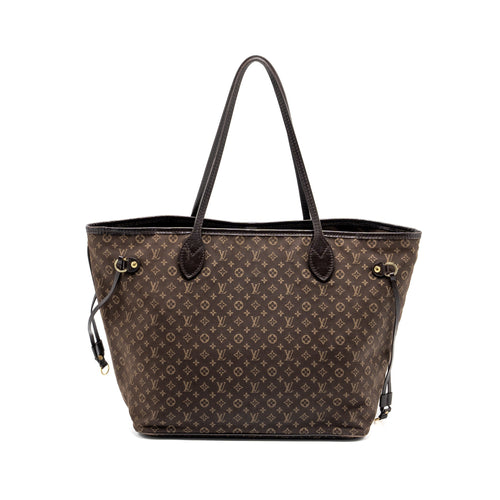 LOUIS VUITTON VINTAGE NEVERFULL MM FABRIC DARK BROWN GHW