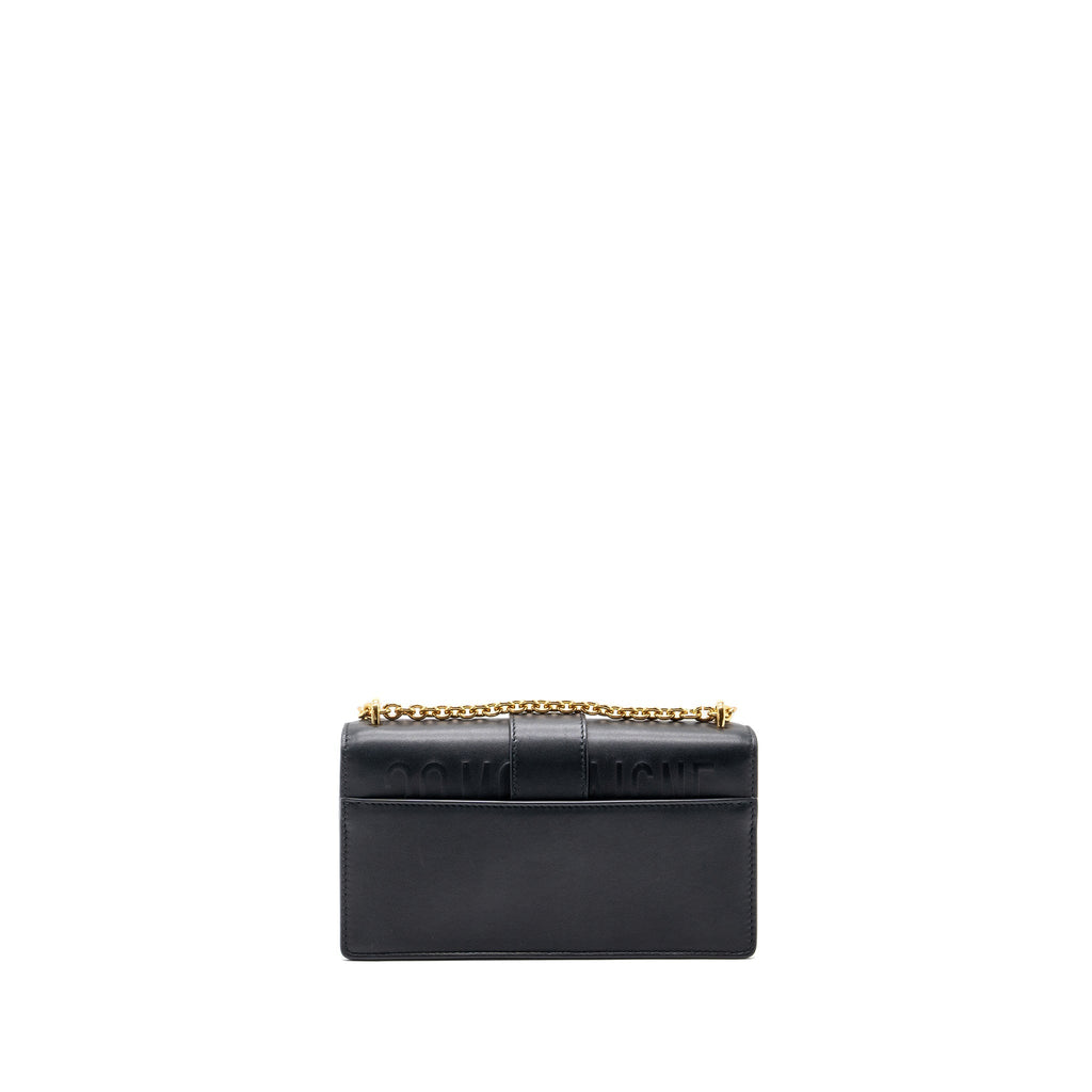 DIOR 30 MONTAIGNE EAST-WEST BAG WITH CHAIN CALFSKIN BLACK GHW
